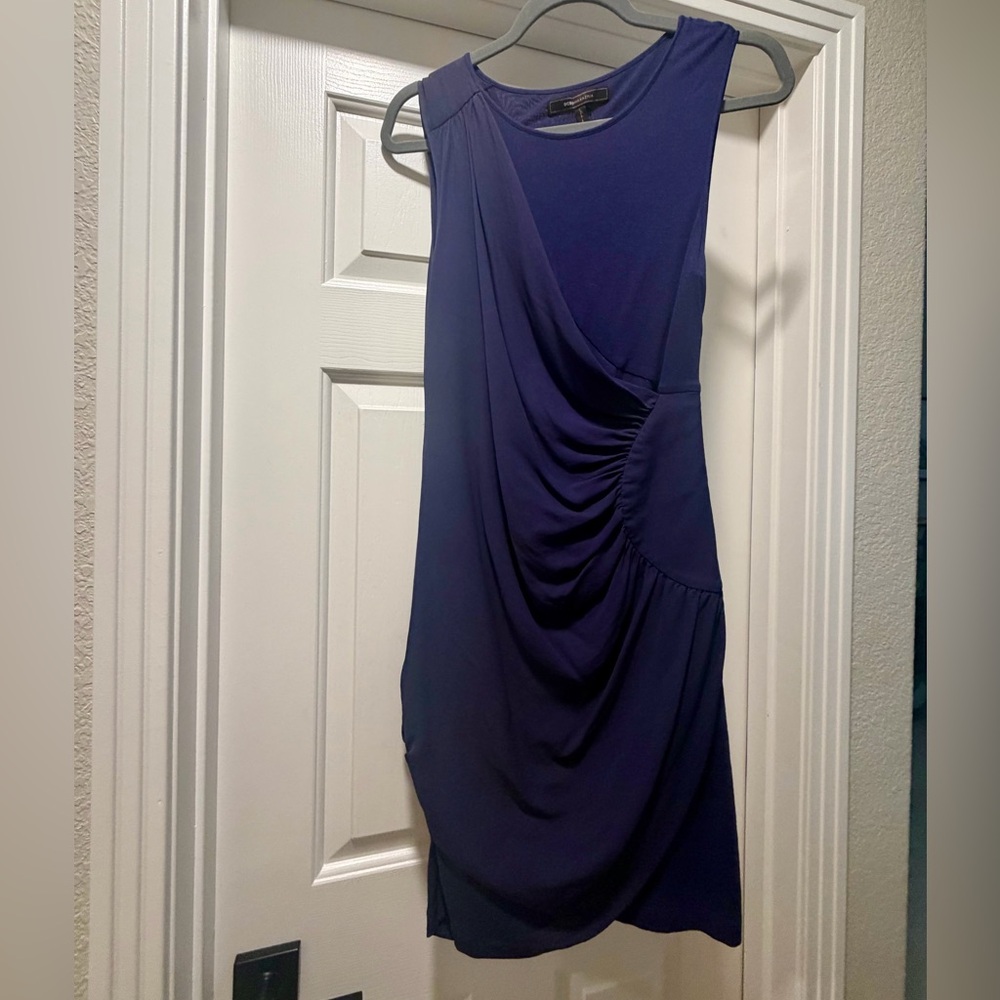 Sleeveless BCBG Navy Draped Women’s Dress